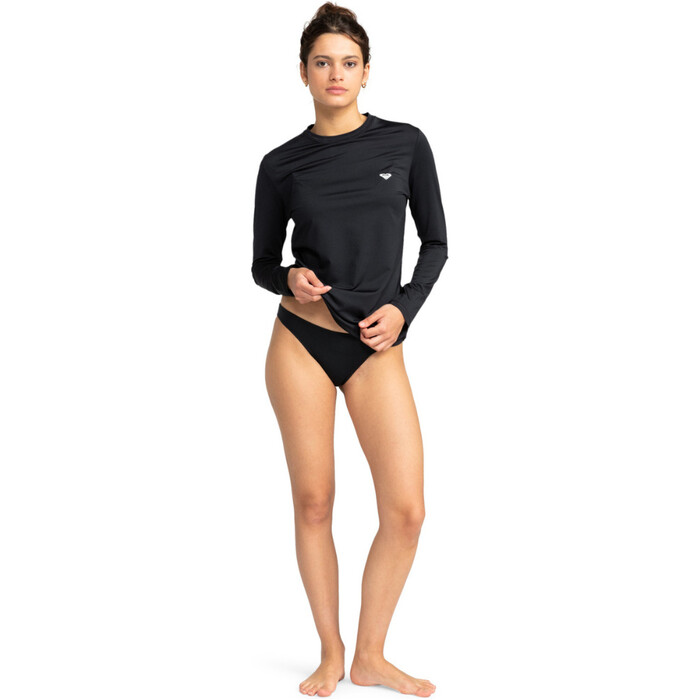 2024 Roxy Frauen New Enjoy Waves Long Sleeve Rash Guard ERJWR03698 - Anthracite